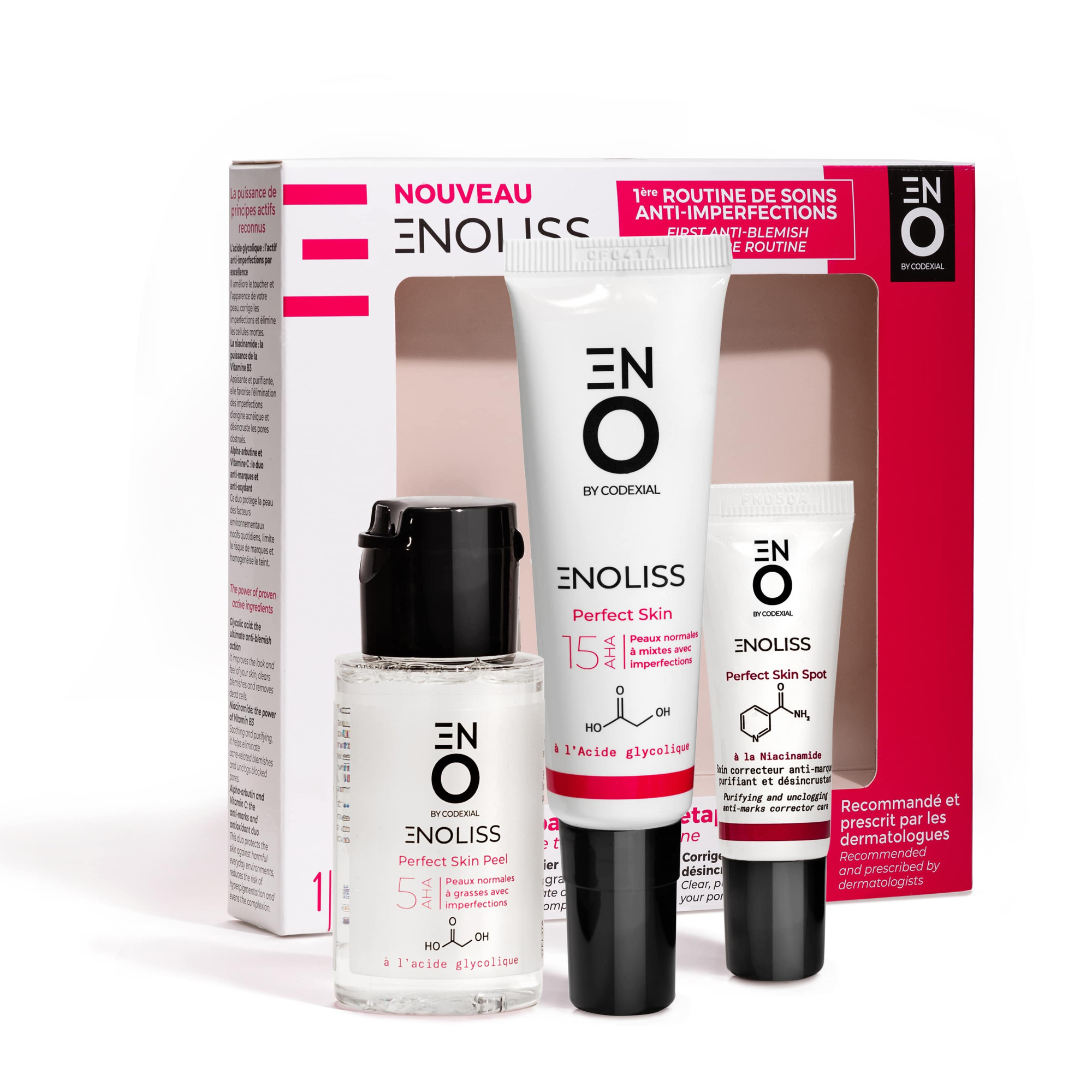 Coffret 3 produits ENO composée d'une routine de soins micro-peeling contre les imperfections-Image2